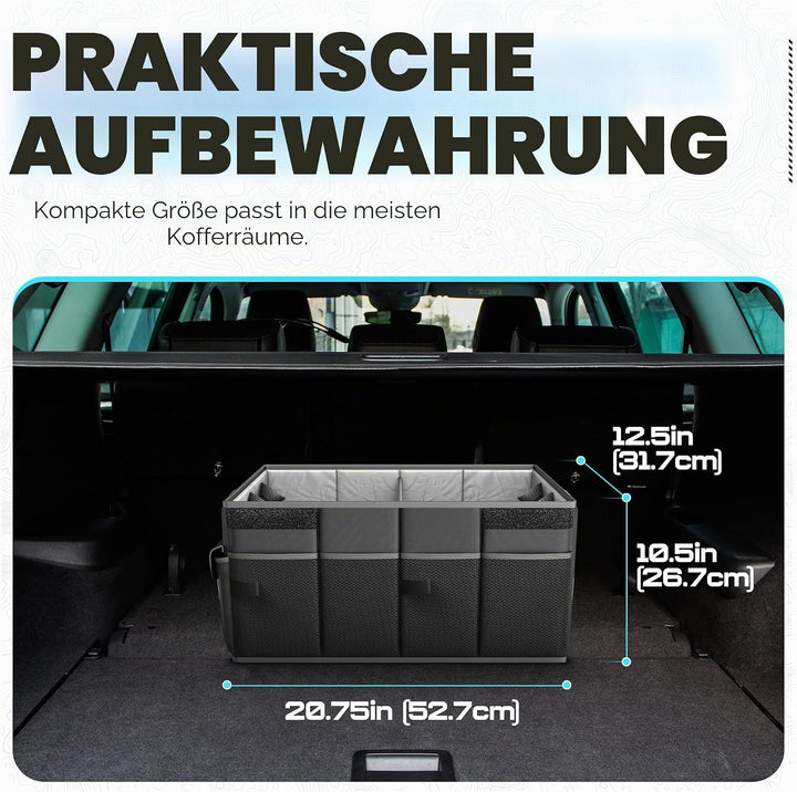 FORTEM Kofferraum Organizer SUV, Faltbare Auto Aufbewahrung, 600D Oxford, Rutschfeste Unterseite, Ve