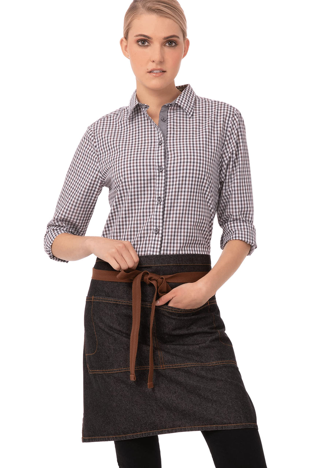 Chef Works Unisex Memphis Halbschürze Halbe Bistroschürze, Schwarze Bistro-Schürze, Einheitsgrösse S