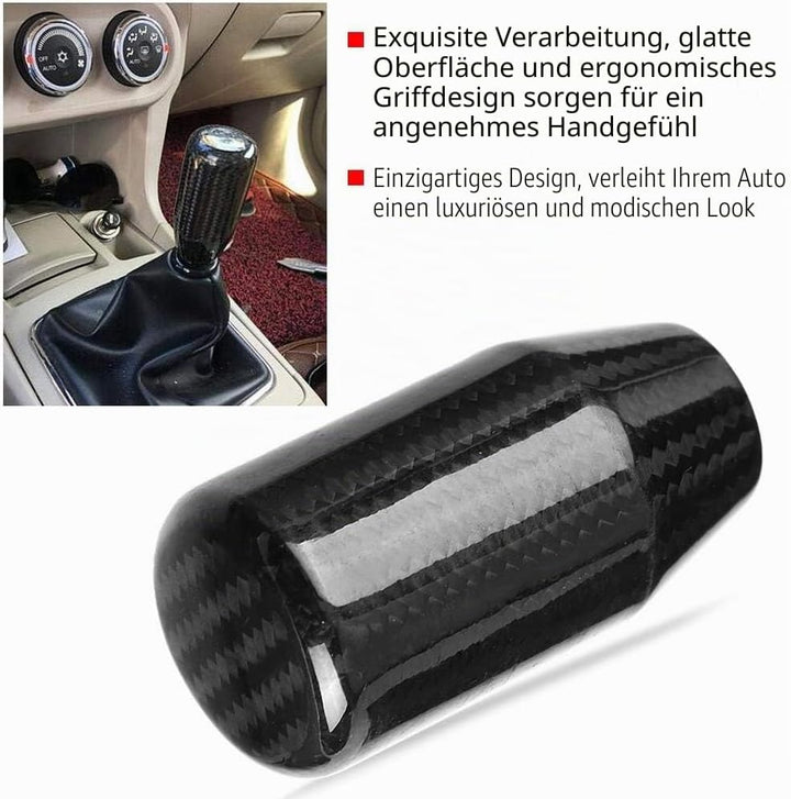 Schaltknauf-Universal Getriebe Hebel Auto Handschaltknopf Kohlefaser Schaltknauf Auto Modifizierter