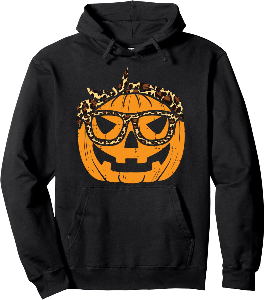 Kürbis Leopard Bandana Cute Halloween Frauen Mädchen Damen Pullover Hoodie