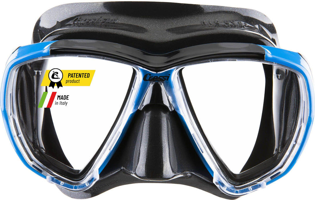 Cressi Tauchmaske Big Eyes Crystal Schwarz/Blau, Schwarz/Blau