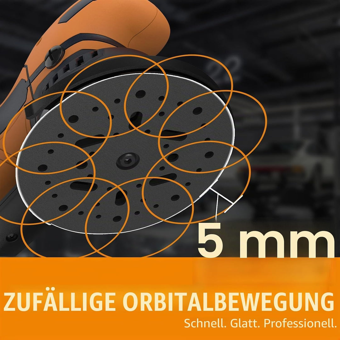 MAXXT 800W Dual-Modus Exzenterschleifer: Grob- &amp; Feinschliff-Umschaltung | Hocheffiziente Staubabsau