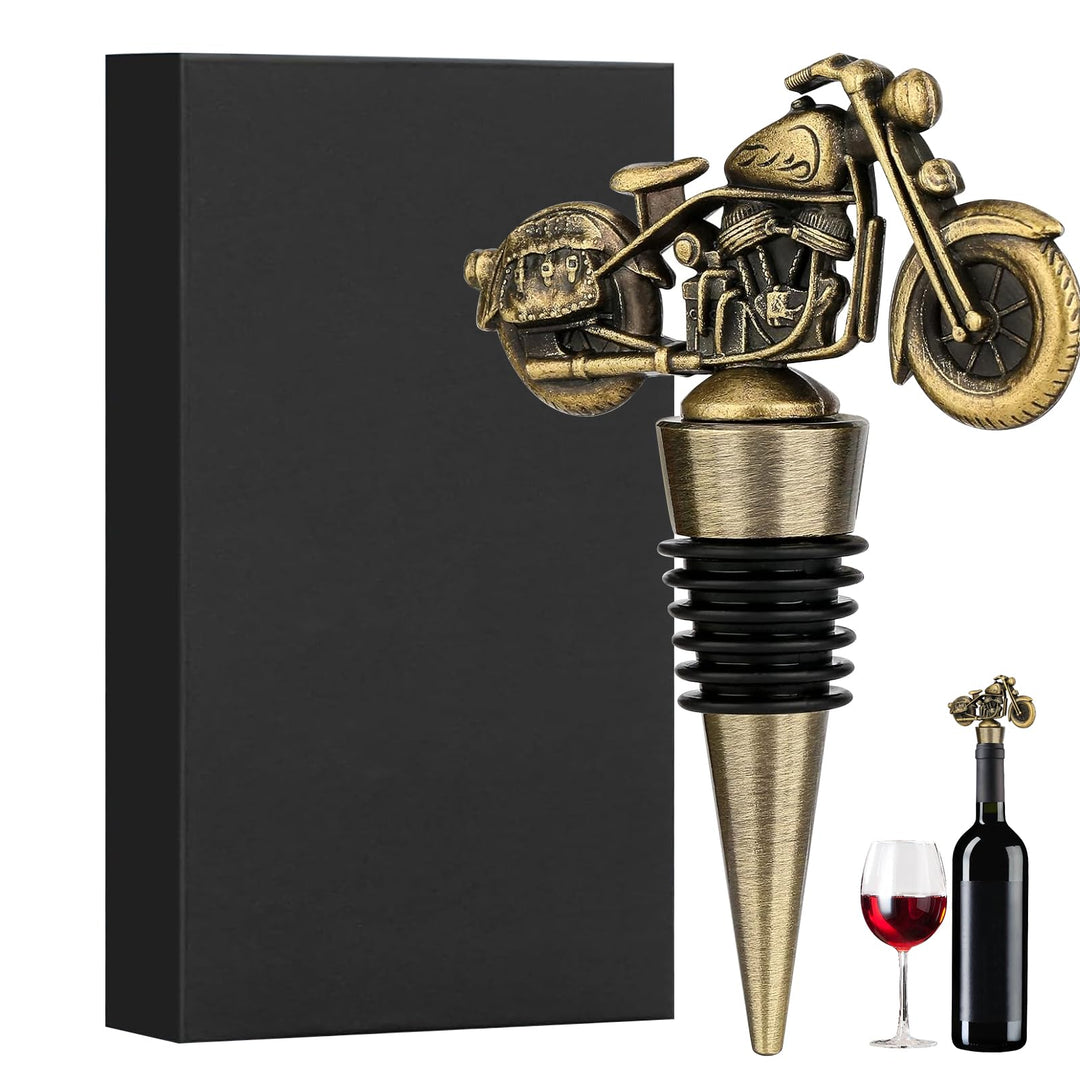 Hengongshen Weinverschluss, Motorrad Weinflaschenverschluss Gold, Flaschenkorken Geschenke für Radfa