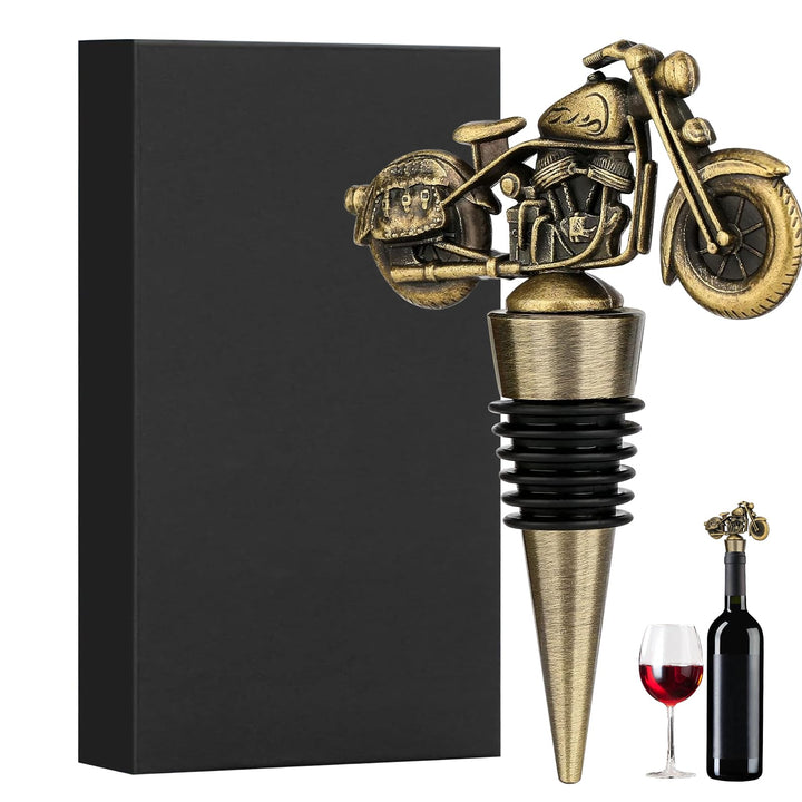Hengongshen Weinverschluss, Motorrad Weinflaschenverschluss Gold, Flaschenkorken Geschenke für Radfa