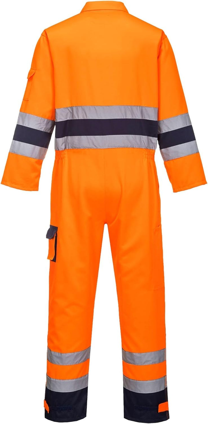 Portwest Nantes Warnschutzoverall , Grösse: S, Farbe: Orange/Marine, TX55ONRS S Orange/Blau, S Orang