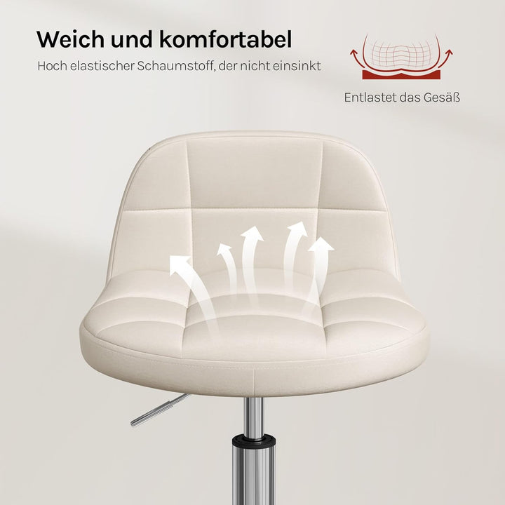 WOLTU Bürohocker mit Rollen, Schminktisch Stuhl höhenverstellbar, Rollrocker mit niedriger Rückenleh