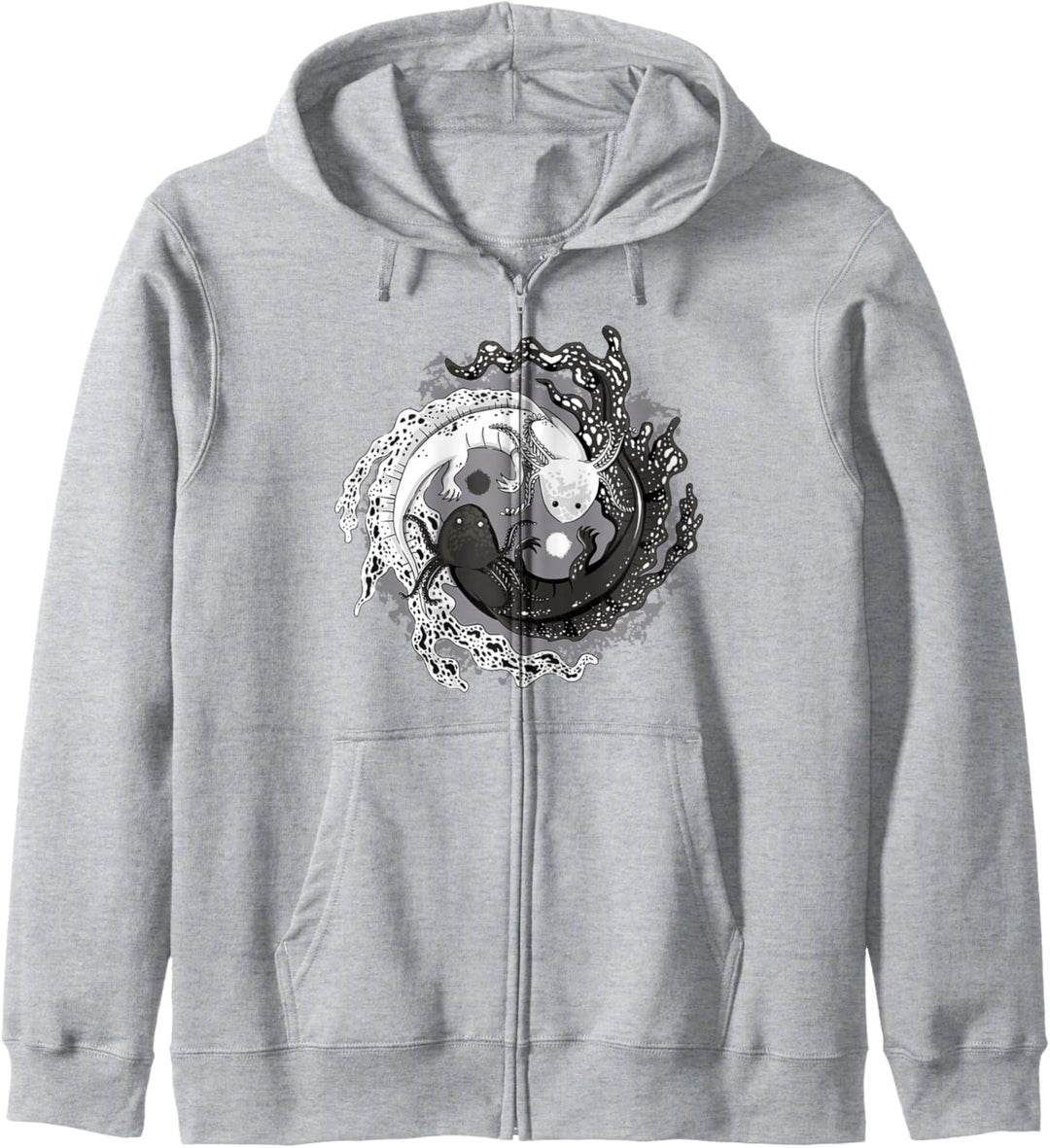 Azolotl Yin Yang Balance Axolotl Kapuzenjacke