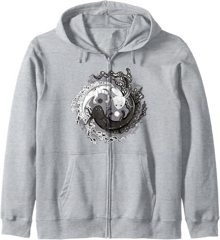 Azolotl Yin Yang Balance Axolotl Kapuzenjacke