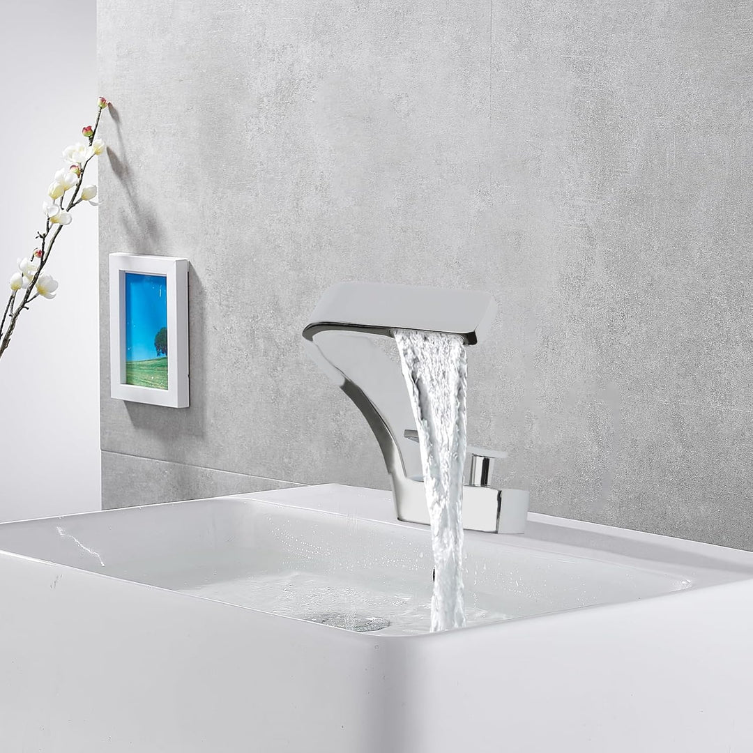 bad wasserfall armatur waschtischarmatur modern Design badezimmerarmatur elegant für Waschtischarmat
