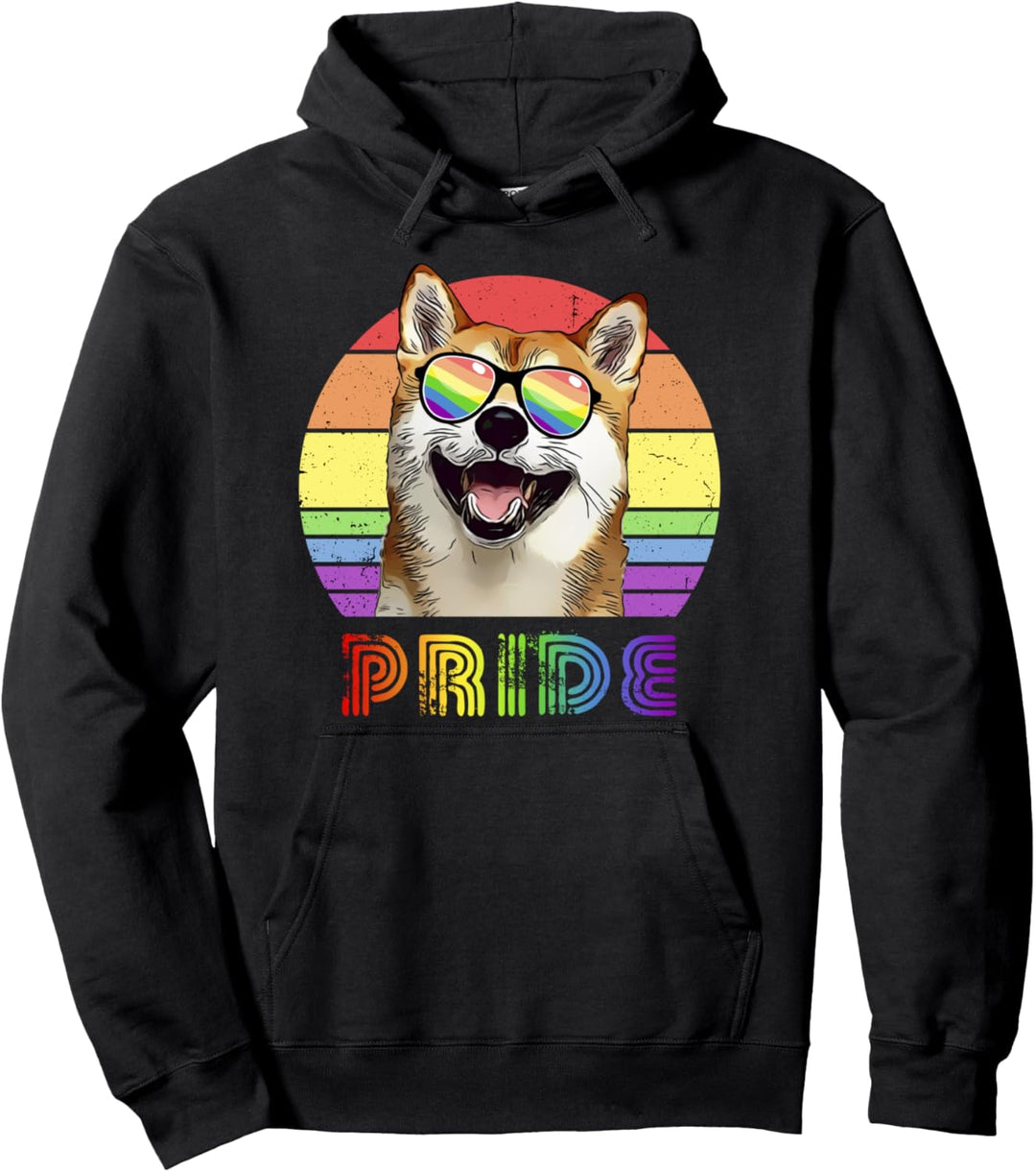 LGBTQ Shiba Inu Hund Regenbogen Gay Pride Pullover Hoodie
