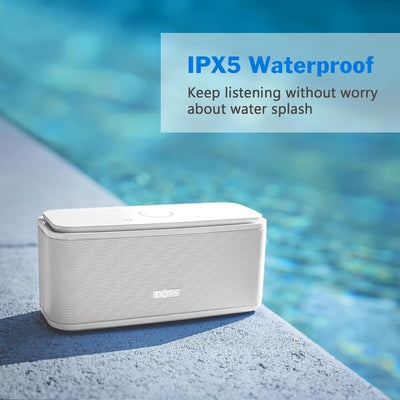 DOSS Bluetooth Lautsprecher, SoundBox Musikbox Bluetooth Box mit Dualen Bass-Treibern, 20h Akku,Touc