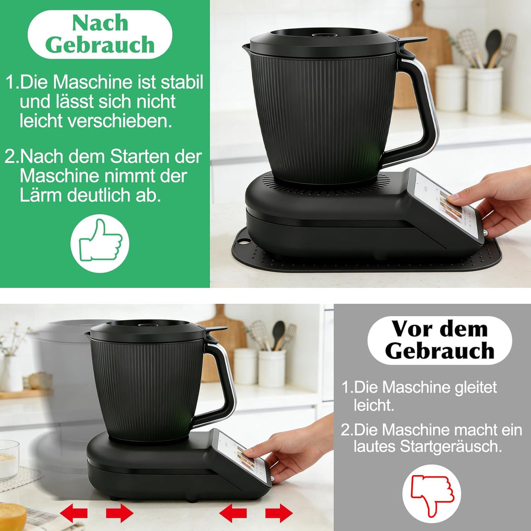 SelfTek Anti-Rutsch Matte für Thermomix TM7- Silikon Matte Rutschhemmung & Geräuschreduzierend, Zube