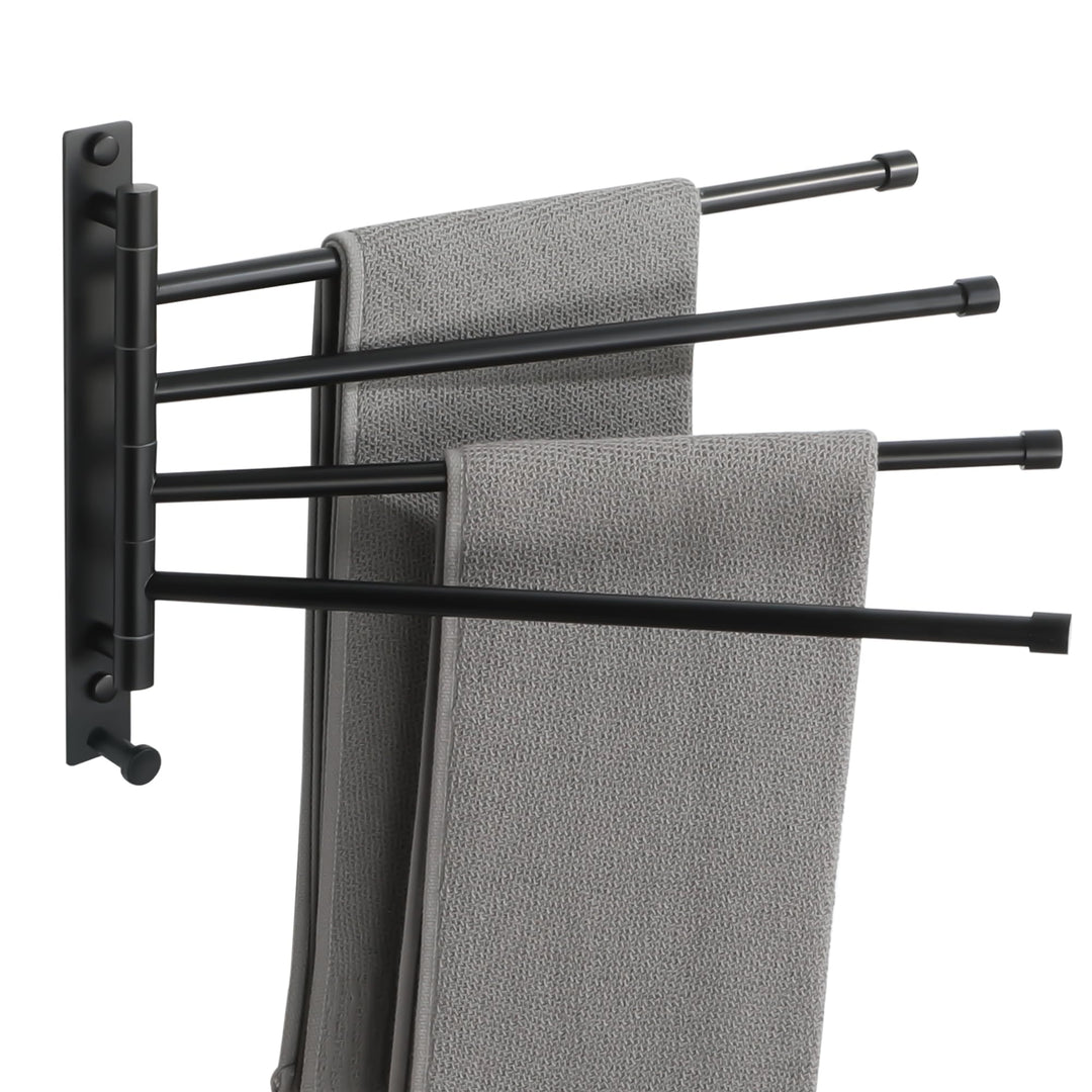 MOOCHE Handtuchhalter mit 4 Ausfahrbarer Arm 37.5cm, SUS304 Edelstahl Handtuchhalter mit 180° Schwen