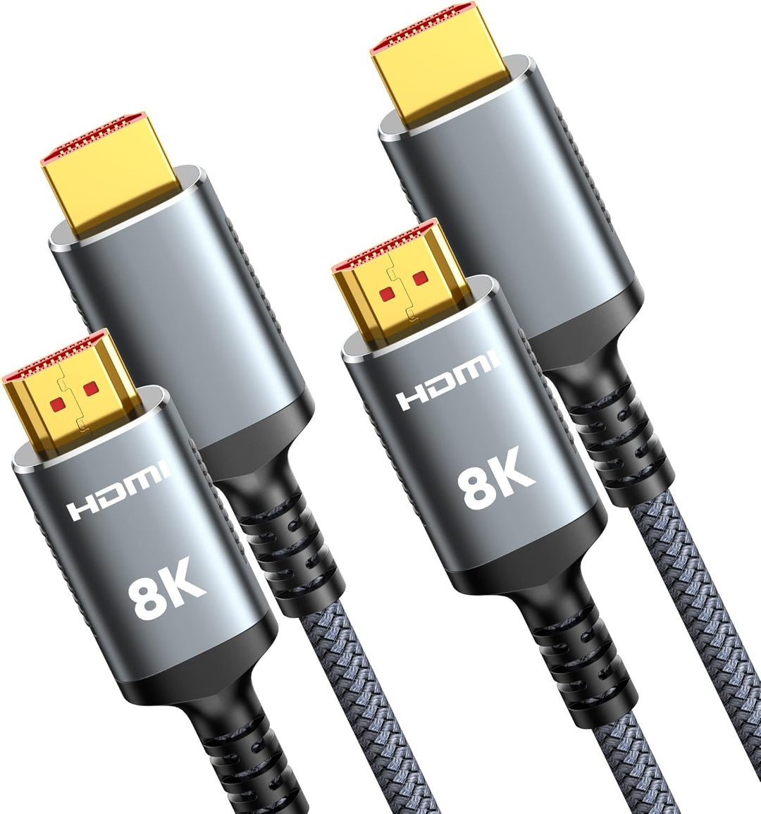 Highwings HDMI Kabel 5Meter 8K 2 Stück, HDMI 2.1 Kabel 48Gbps Ultra Highspeed 8K@60Hz 4K@120Hz 7680P