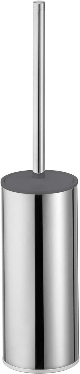 KEUCO Toilettenbürsten-Garnitur aus Metall Chrom und Kunststoff grau, WC-Bürste mit Halterung und De