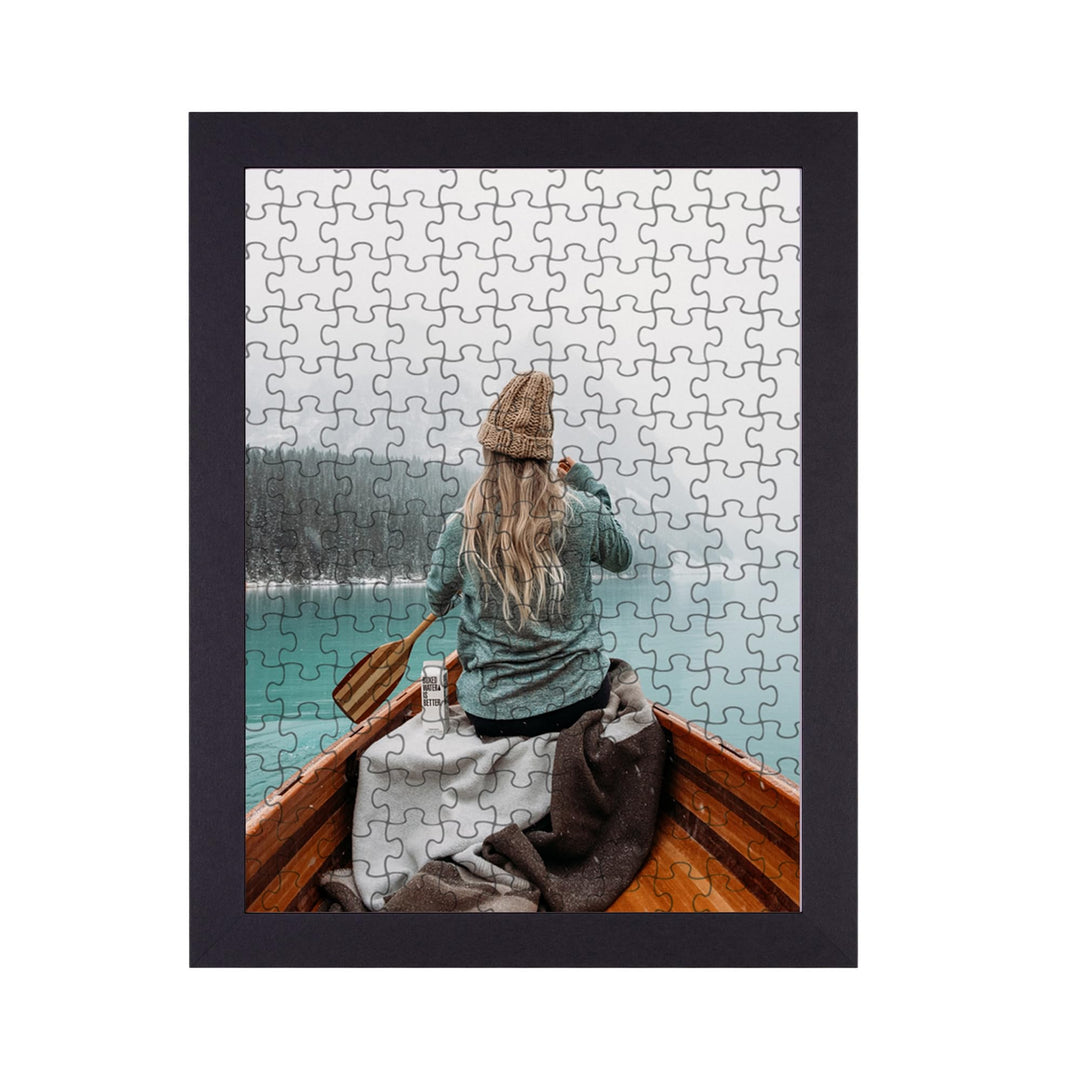 Rahmendesign24 Puzzlerahmen Milano für Puzzle ca. 500-1000 Teile 50x70cm 70x50cm Schwarz (matt) mit