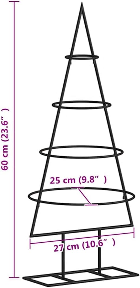 vidaXL Metall Weihnachtsbaum, Platzsparende Weihnachtsdeko, Christbaum mit Ständer aus Metall, Weihn