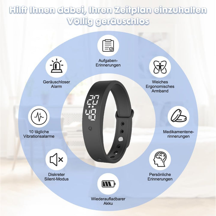 Vibrationsalarm Erinnerung Uhr, Vibrationswecker Armband, Silent Vibrating Alarm Reminder Watch mit