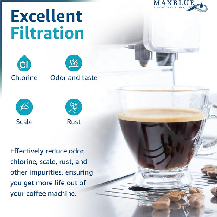 Maxblue Kaffee Wasserfilter, Ersatz für De'Longhi® DLSC002 9310926 SER3017 5513292811 Inklusive Vers