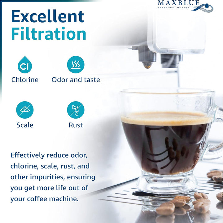 Maxblue Kaffee Wasserfilter, Ersatz für De'Longhi® DLSC002 9310926 SER3017 5513292811 Inklusive Vers