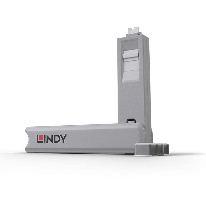 Lindy USB Typ C Port Schloss weiss 40427 Pack of 4 with Key Weiss, Pack of 4 with Key Weiss