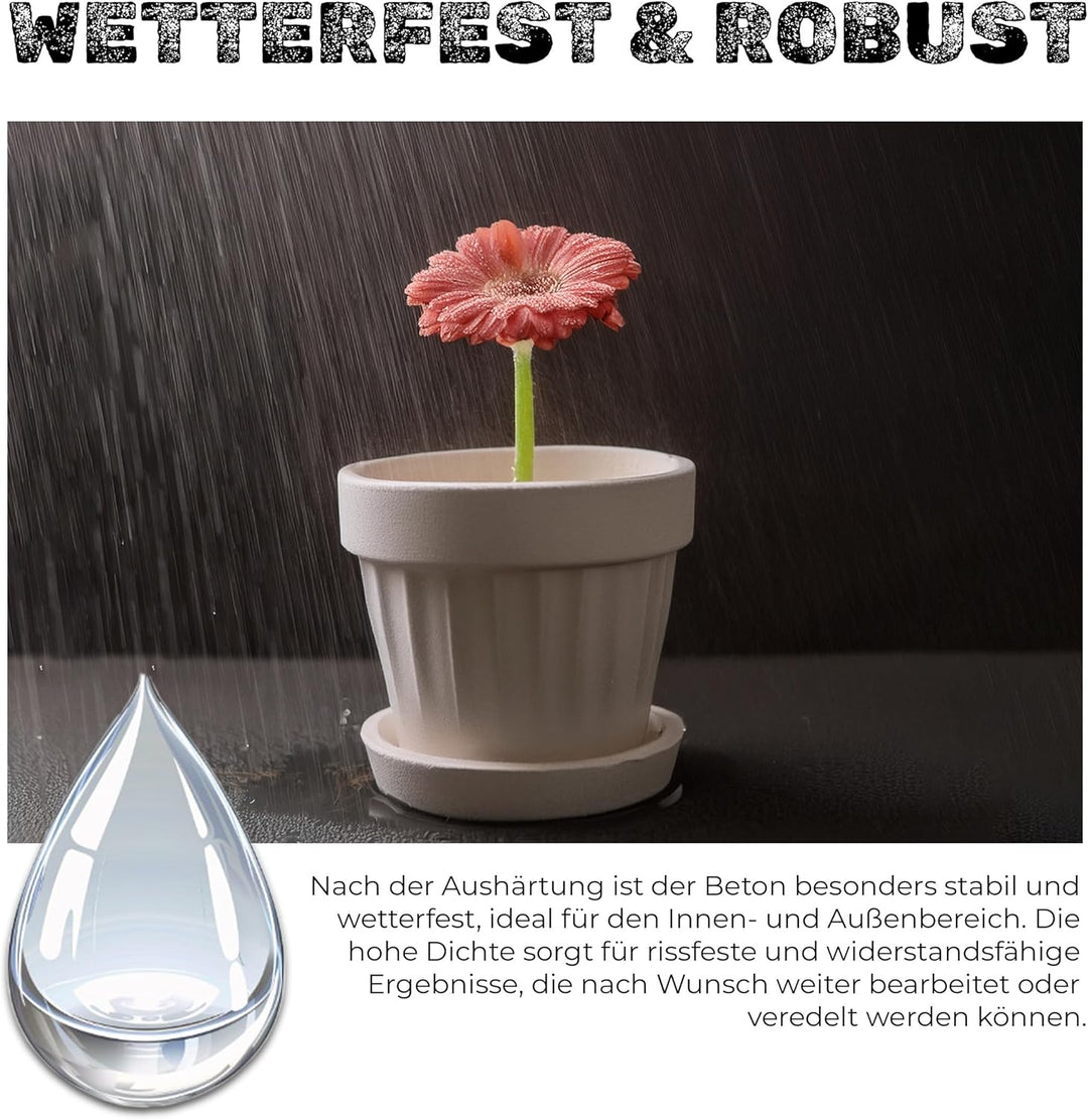 Grey Element Bastelbeton zum Giessen 10 kg einfach zu verarbeiten und schnelle Aushärtung - Hochfest