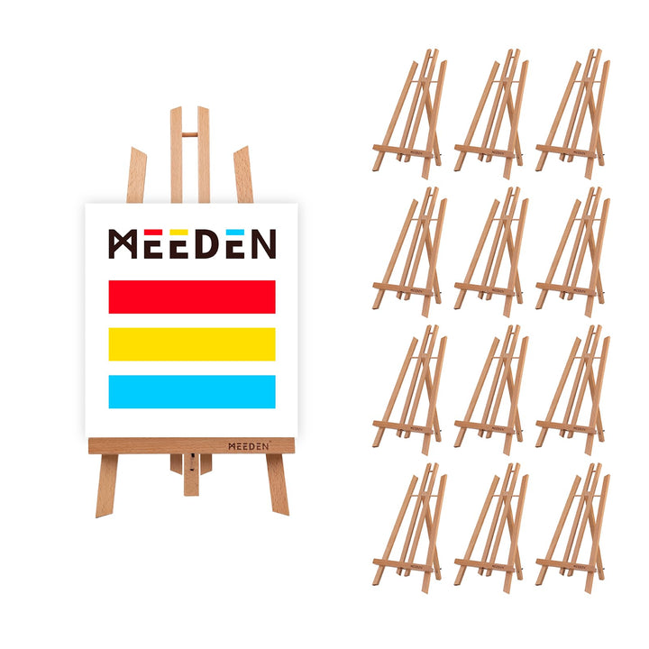 MEEDEN 12 Stück Tischstaffelei Holz, 50 cm Display Staffeleien, Kinder Staffelei Tisch, Bild Ständer