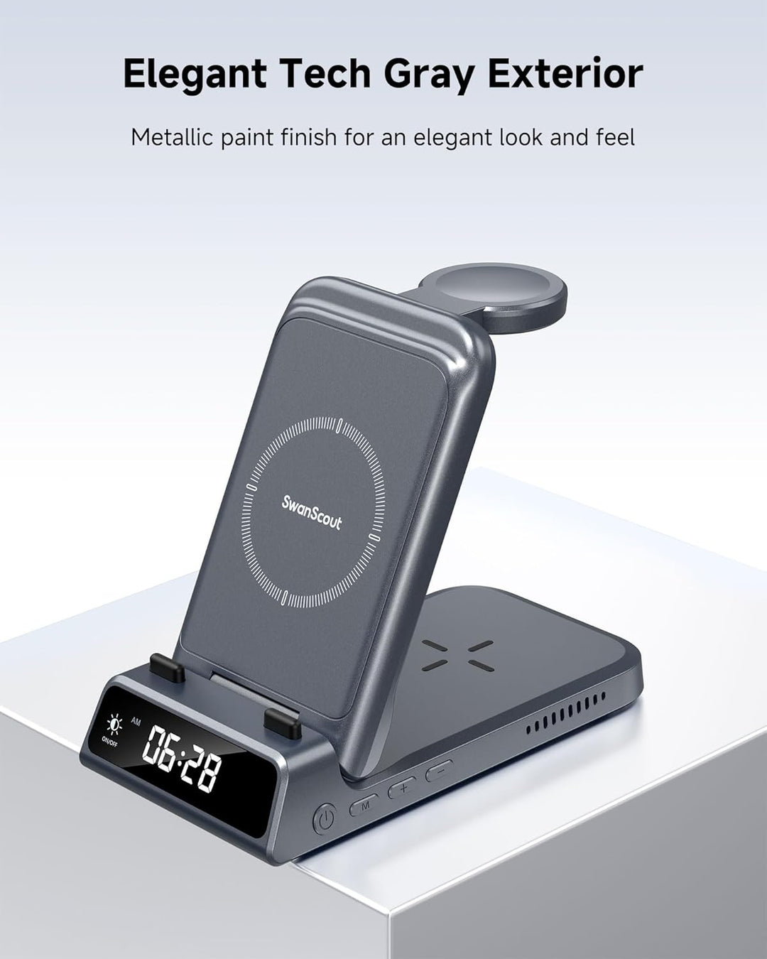 Induktive Ladestation für Samsung S25/Watch 8/8 Classic, SwanScout 703S, 3 in 1 Wireless Charger für