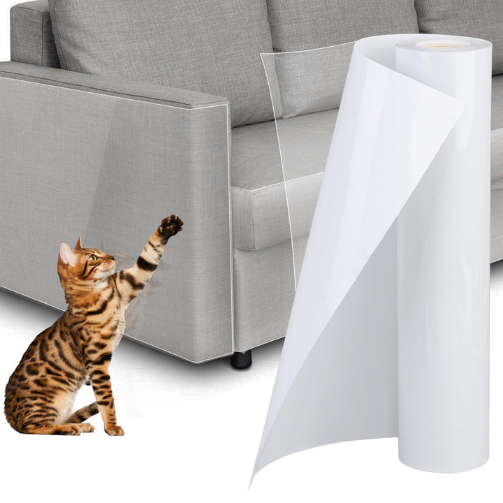 Katzen Kratzschutz Sofa Transparent(43cm x 5m), Kratzschutzfolie, Katzenschutz Selbstklebend Tape Ex