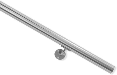 DOLLE Edelstahl Handlauf | Handlaufset 150 cm (kürzbar)| inkl. Halterung V2A | Ø 42,4 mm | Wandhandl