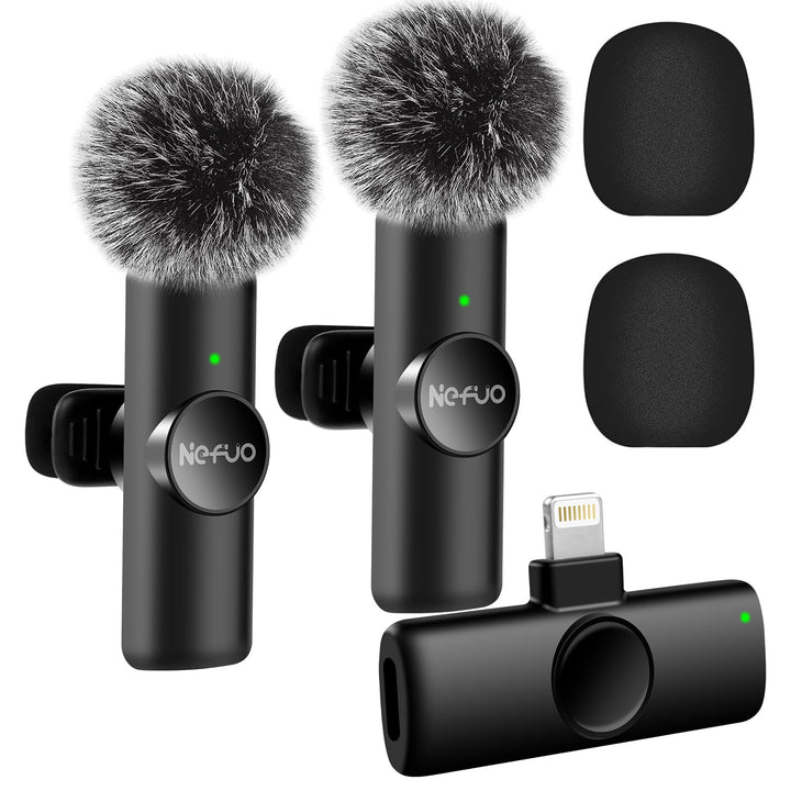 Kabelloses Lavalier Mikrofon für iPhone/iPad, Plug-Play Mini Lavalier Mikrofon Wireless für Intervie