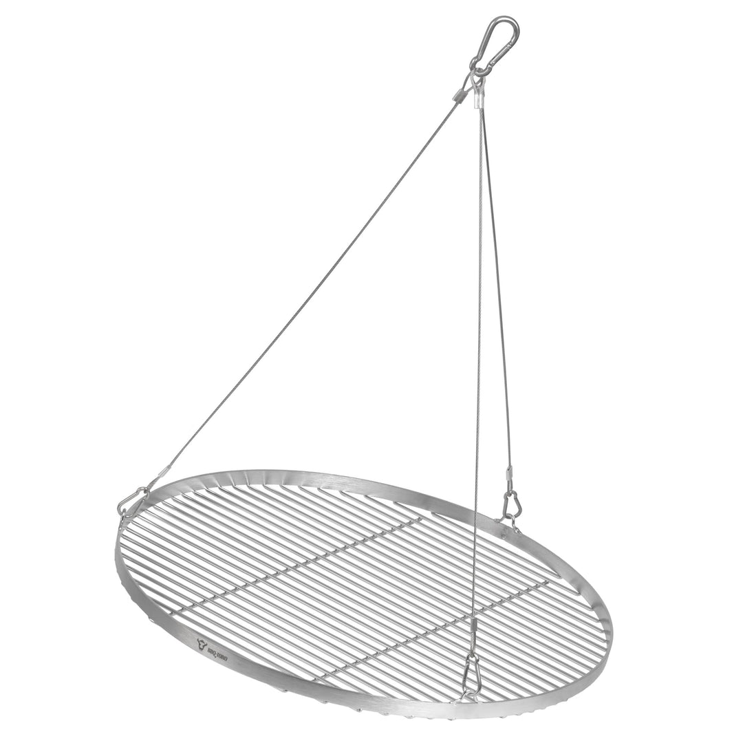 BBQ-Toro Edelstahl Grillrost Rund | Ø 60 cm | Grillgitter mit Seilaufhängung, Hänge Rost für Schwenk