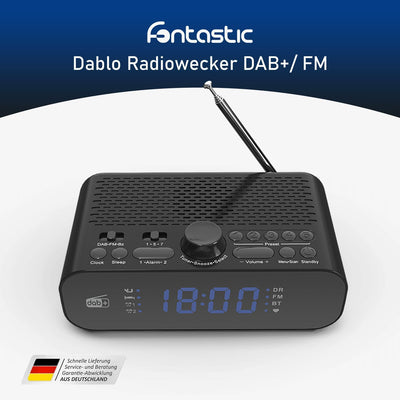 Fontastic "Dablo Radiowecker DAB Plus und FM, Funk-Wecker digital Batterie- und Netzbetrieb, Radio m