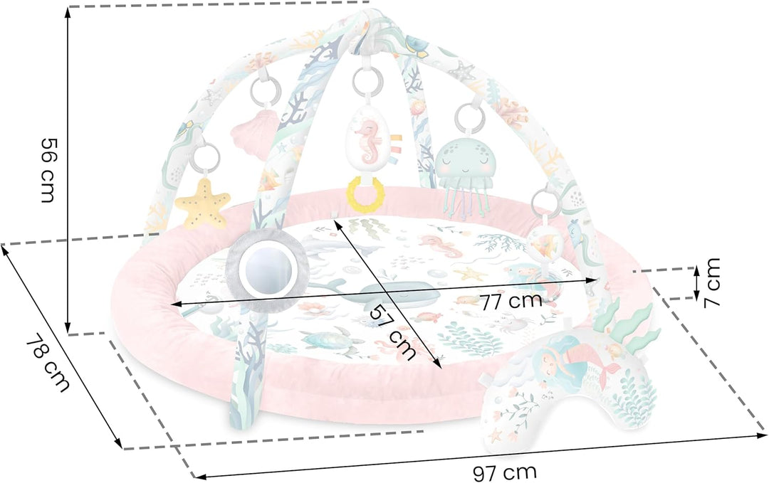 Nukido Spieldecke Mit Spielbogen Baby Spielmatte Babyspieldecke Krabbeldecke 7 Spielzeuge Und Kissen