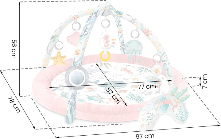 Nukido Spieldecke Mit Spielbogen Baby Spielmatte Babyspieldecke Krabbeldecke 7 Spielzeuge Und Kissen