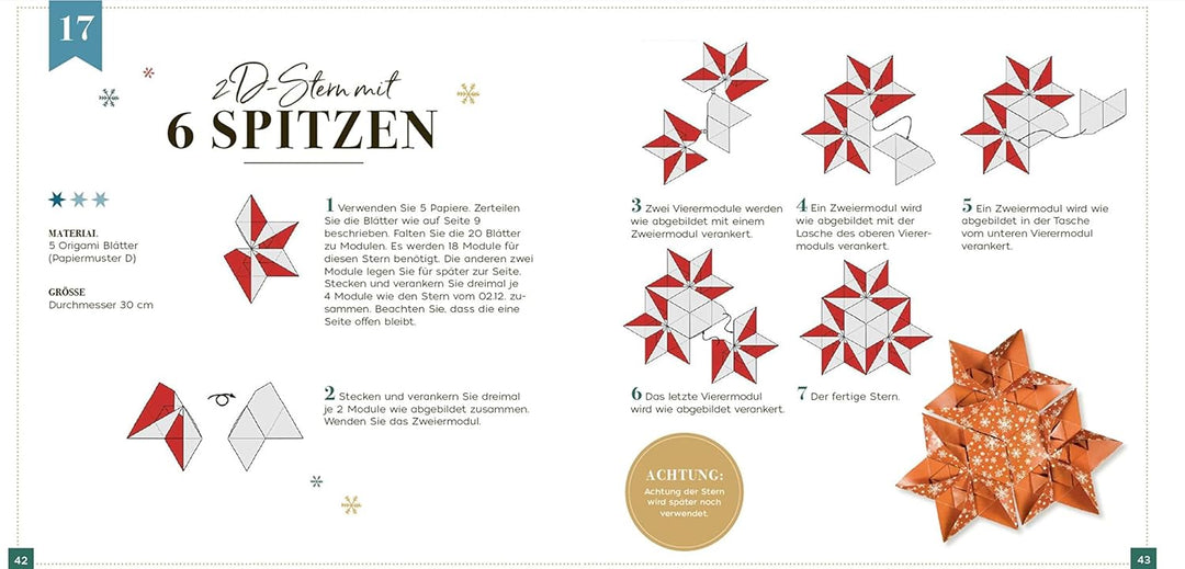 Sternenzauber. Das Adventskalender-Buch - jeden Tag einen neuen Stern falten: Mit 80 Blatt edlem Fal