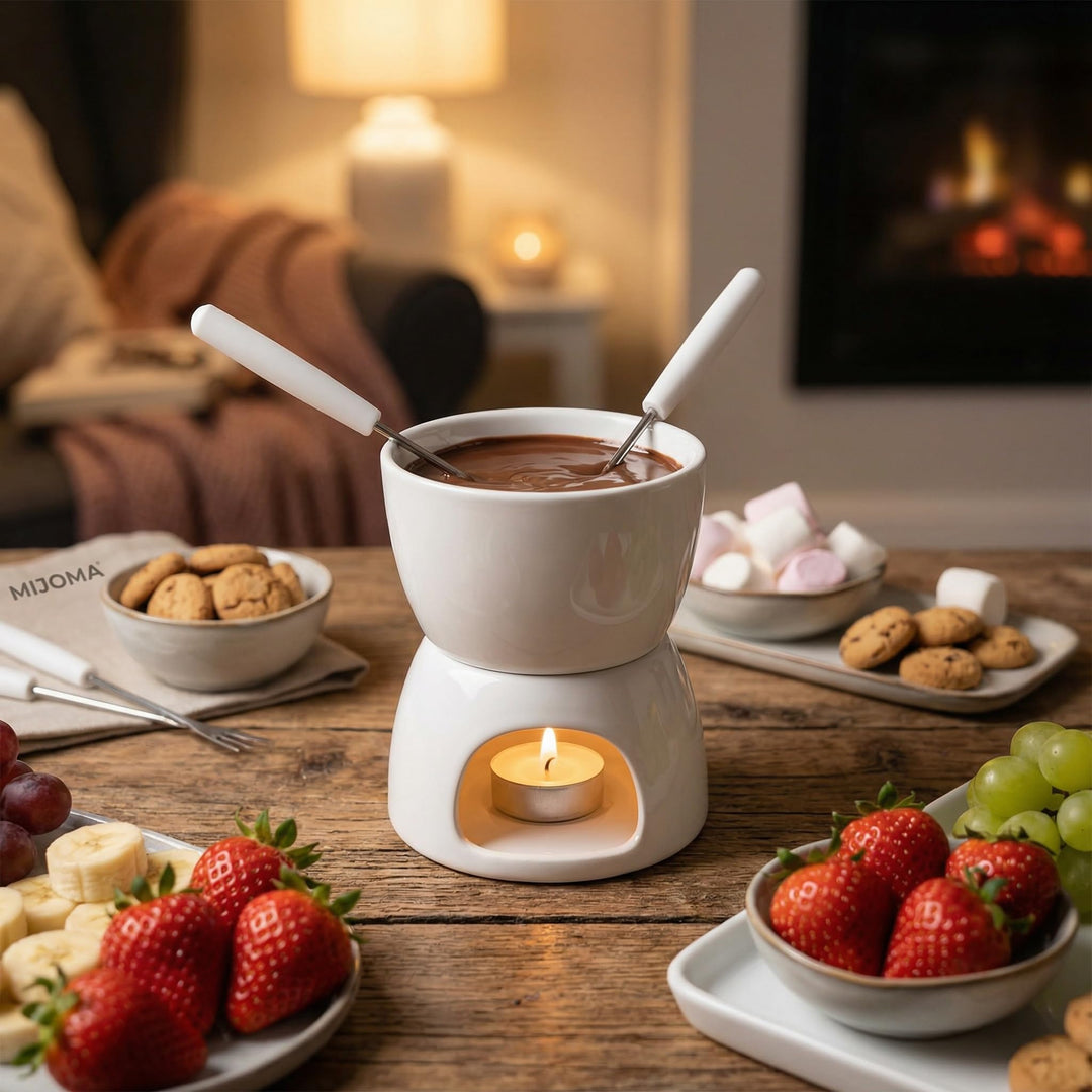MIJOMA Mini Schoko-Fondue-Set - Entdecken Sie puren Schokoladengenuss - Trendiges & stilvolles Desig