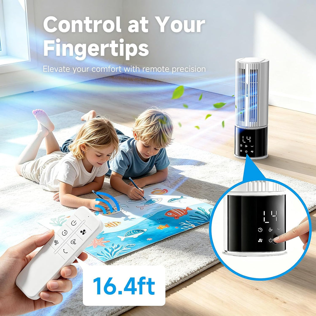 Mobile Klimaanlage 6in1, Luftkühler mit 3 Geschwindigkeiten, Turbo-Modus, Schlafwind, Nebelfunktion
