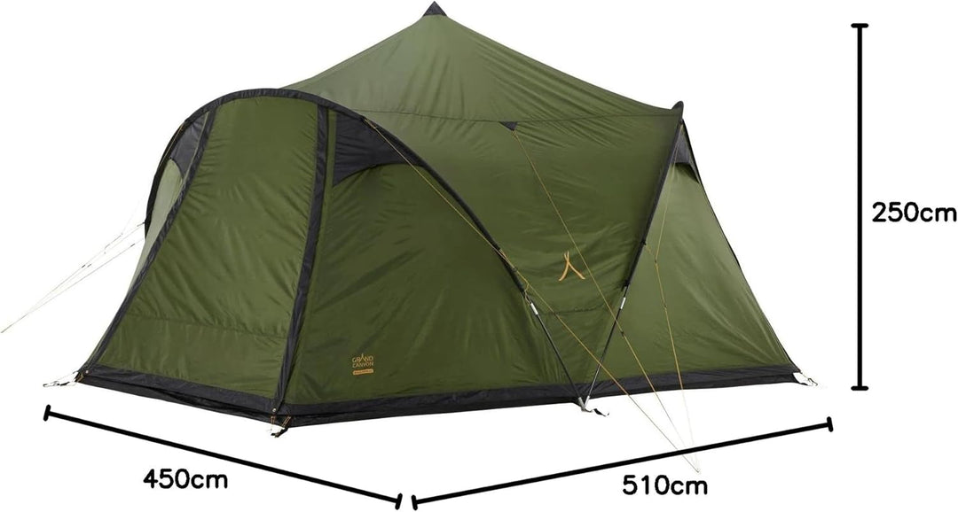 Grand Canyon Black KNOB 10 - Gruppenzelt im Tipi-Stil für 10 Personen | Familien-Zelt, Gruppen-Zelt,