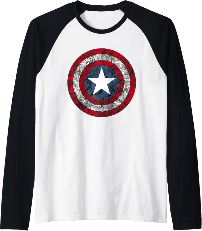 Marvel Captain America Avengers Shield Comic C1 Raglan