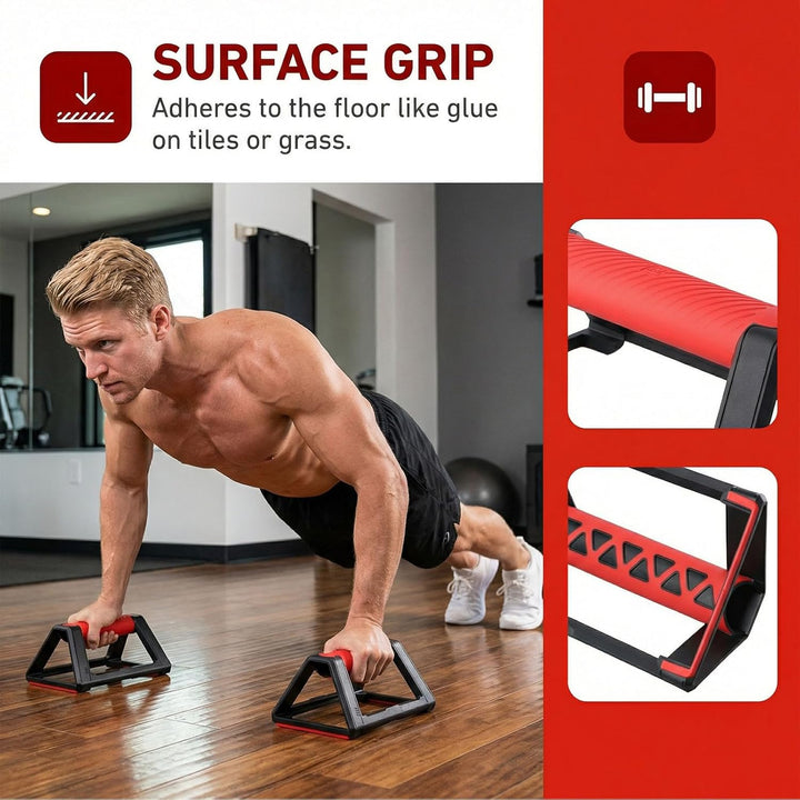 2 Stück Liegestützgriffe, Handstand Griffe mit Silikongriff Rutschfester Basis, Tragbar Stapelbar, T