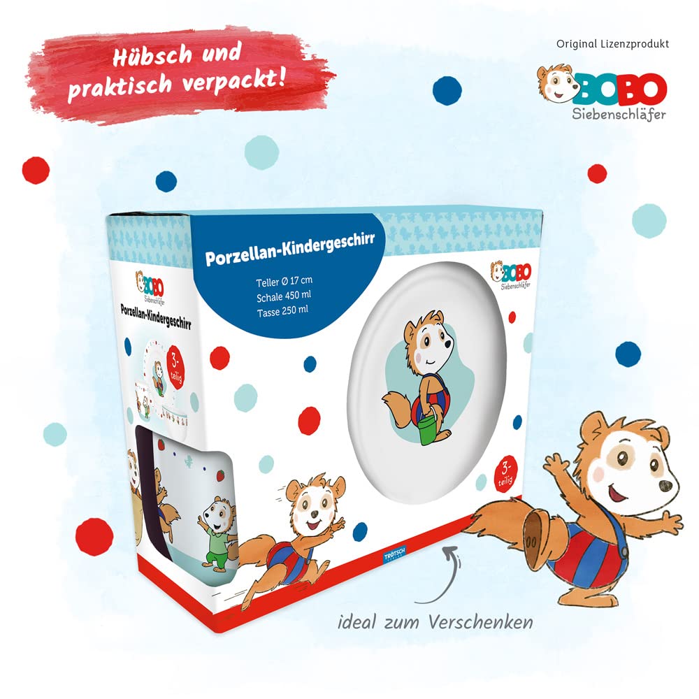 Trötsch BOBO Siebenschläfer Geschirrset Aus Porzellan - Geschenkset Sonstiges Zubehör