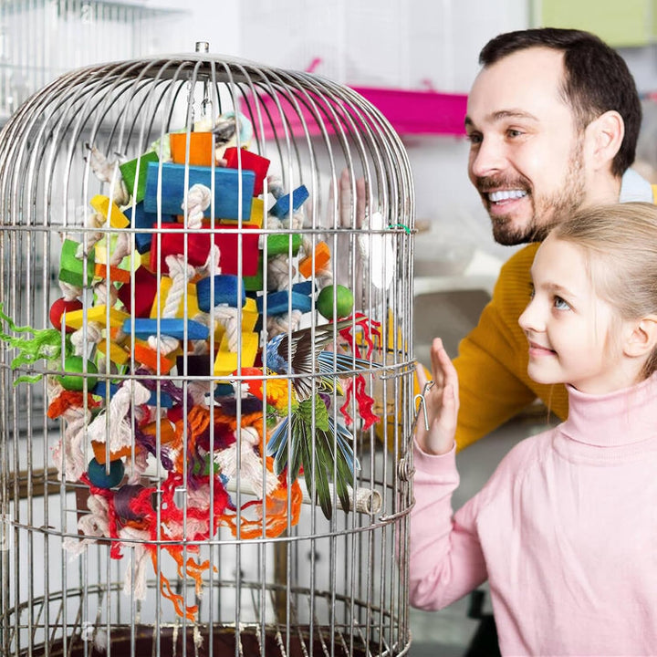 MQUPIN Grosses Papagei Spielzeug Vogelspielzeug,Stark Kauendes Spielzeug Für Papagei100% Natürliche