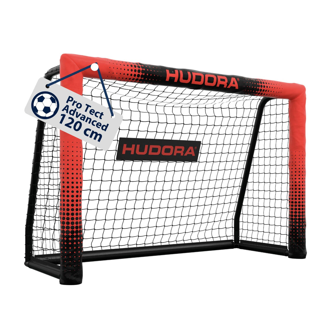 HUDORA Fussballtor Pro Tect Advanced – Outdoor Fussballtor mit Netz und wetterfester Ummantelung für