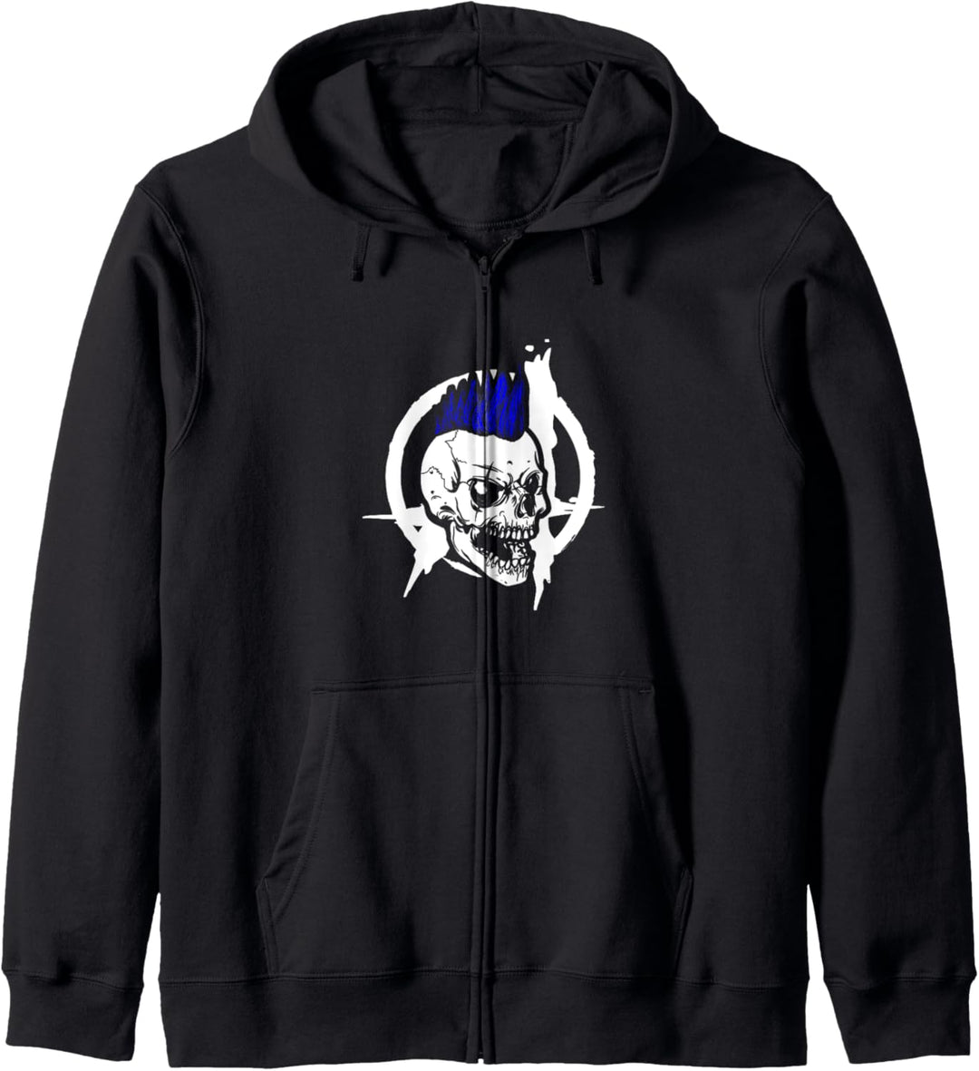 Hardcore Punker Punk Totenkopf Anarchie Punks Not Dead Kapuzenjacke