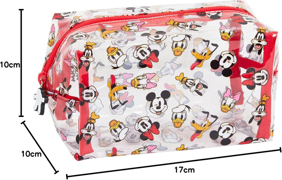 Mickey Mouse Minnie Mouse and Friends transparente Kosmetiktasche für Mädchen und Damen, transparent