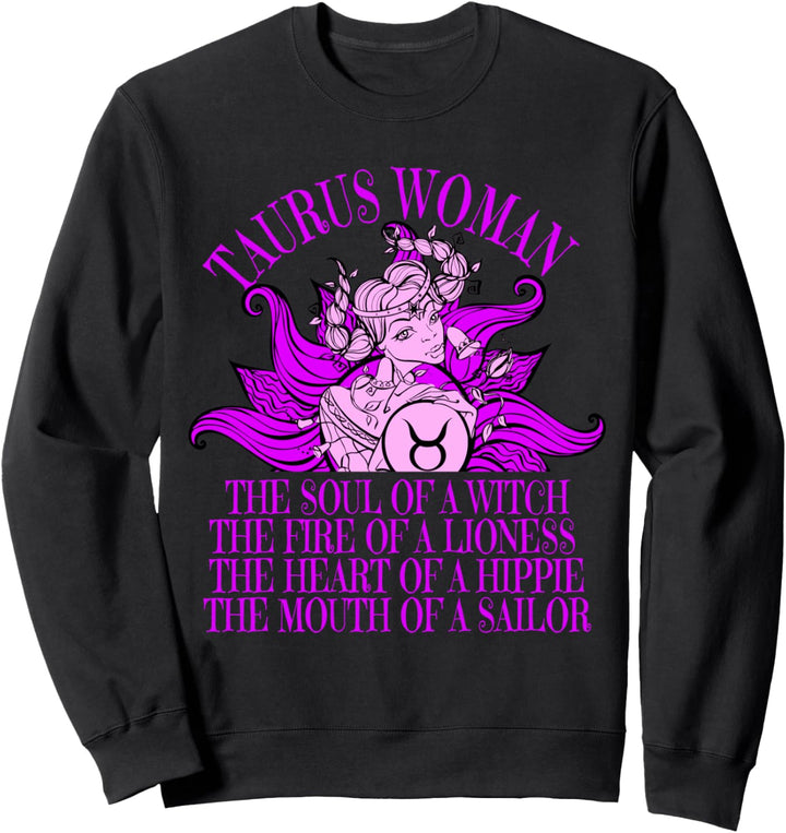 Taurus Woman Zodiac Sign April May Birthday Cute Girls Sweatshirt