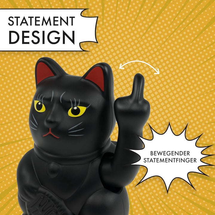 ANGRY CAT – Mini Winkekatze Lucky CAT SOLAR betrieben Lustige winkende Katze - japanische Winkkatze