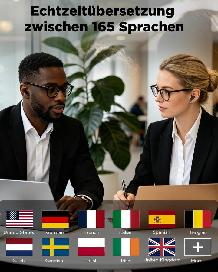 NE72 KI-Übersetzungskopfhörer mit eigenständigem Übersetzer im Ladecase, ohne Smartphone. 7 Modi &amp; 1