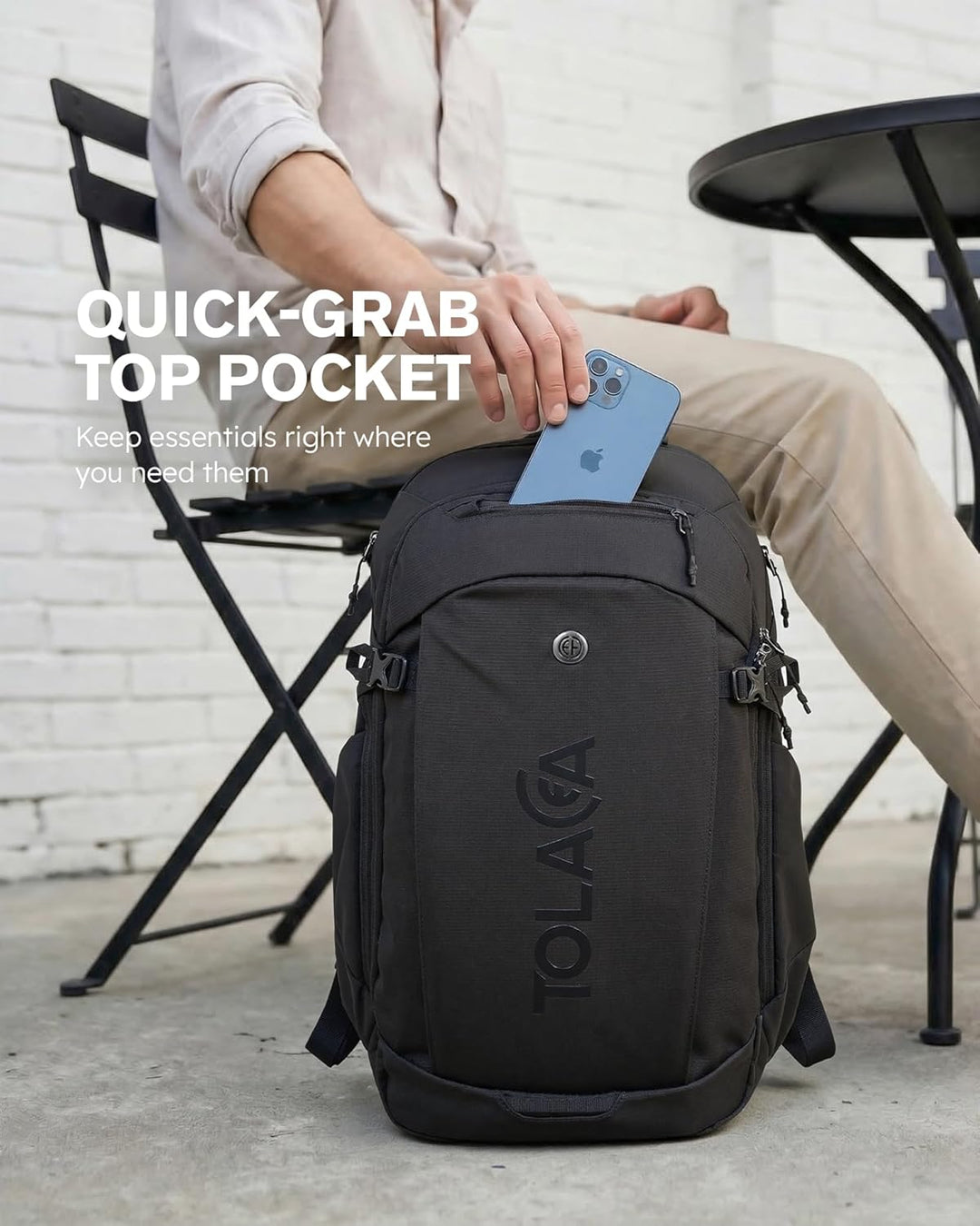Tolaccea Business Laptop Rucksack 32L, Reiserucksack mit 15,6 Zoll stosssicherer EVA-Laptoptasche,Ha